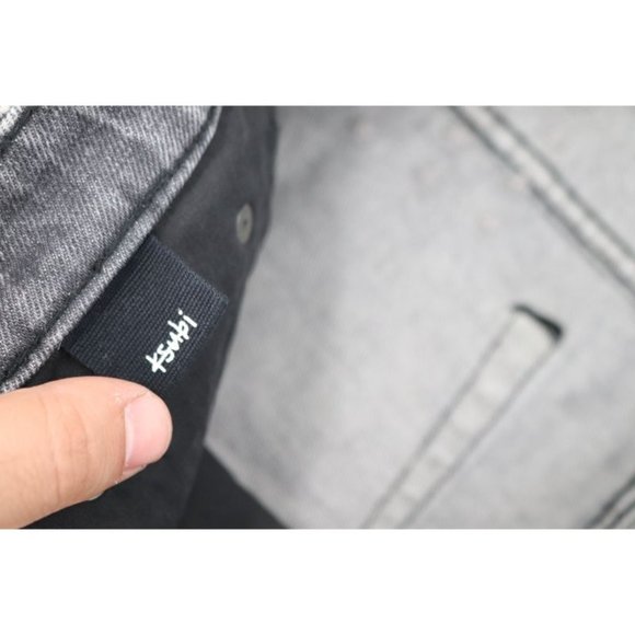 NWT ksubi jeans men's 32 L32 Chitch Neutralise gray button fly distressed patch - Picture 12 of 13